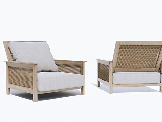 Japanese-style single sofa 3d model