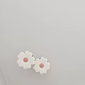 Elegant Red And White Petal Shaped Ceiling Lights With Modern Metal Base 3d model