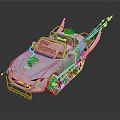 Futuristic Silver Sports Car Design With Tracked Chassis And Roof Gear