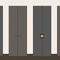 Gray Interior Doors With Multiple Panels And Different Handle Designs