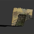 Detailed Scene Construction With Yellow Wall Stone Steps And Cobblestone Pavement