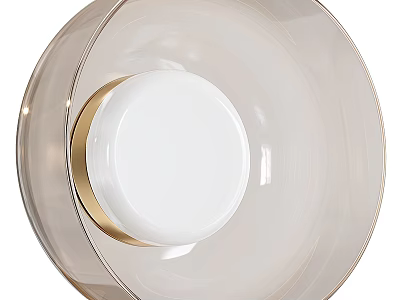 Modern Transparent Glass Wall Light With Gold Accent And White Panel 3d model