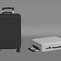 Stylish Black and White Travel Suitcases With Telescopic Handle Rolling Wheels and Organizer Compartments