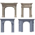 Different Styles Of Decorative Door Arches With Carved Pillars And Beige Blue Colors
