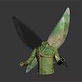 Fairy Character Wearing Leaf Costume With Transparent Green Wings And Natural Details