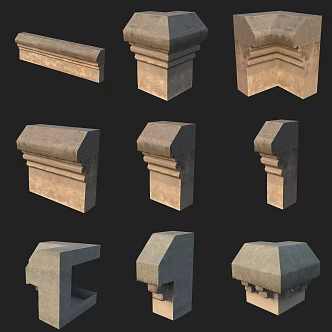 Building component plaster line 3d model