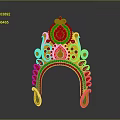 Traditional Ornate Golden Headdress With Red And Green Gemstone Embellishments Intricate Design