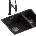 Modern Grey Kitchen Sinks With Faucet And Multiple Bowl Designs For Home Kitchens