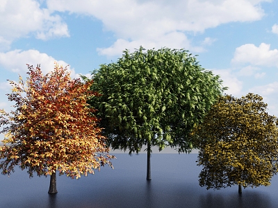 Big Trees Landscape Trees Tall Trees Landscape Trees Red Leaf Trees Green Leaf Trees Garden Trees 3d model