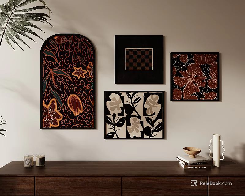 Abstract Art Paintings For Wall Decor With Diverse Designs 3d model