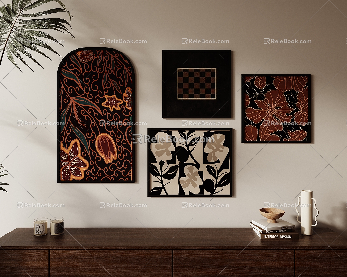 Combination Hanging Painting Decorative Painting 3d model