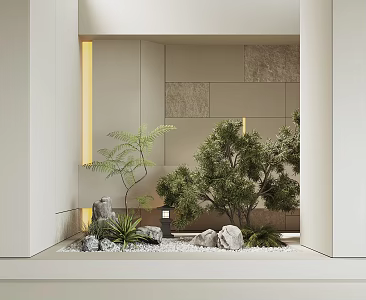 Modern indoor plant landscape 3d model