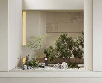 Modern indoor plant landscape 3d model