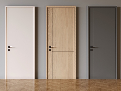 Bedroom Single Door Minimalist Flat Door Solid Wooden Door Narrow Single Door Minimalist Door model