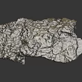 Natural Wooden Stone Material With Rough Surface And Organic Texture Isolated On Dark Background
