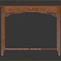 Traditional Red Wooden Table With Carved Drawer And Decorative Legs Design
