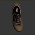 Brown Leather High Top Hiking Boots With Black Laces And Durable Outdoor Sole