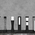 Modern Outdoor Lights With Various Stylish Designs On Stone Floor