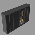 Modern Wardrobe With Glass Doors Hanging Clothes Drawers And Storage Boxes