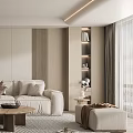 Modern Living Room Sofa Lazy Sofa Floor Lamp Ornaments 3d model