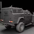 Military Style Armored Vehicle With Reinforced Body Large Tires And Roof Equipment