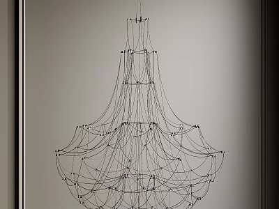 Modern Chandelier With Intricate Wire Structure And Layered Design For Stylish Interior Decor 3d model