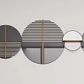 Modern Minimalist Wall Decor With Geometric Patterns Metal Frames And Circular Square Shapes 3d model
