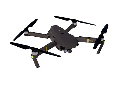 Modern Black Quadcopter Drone With Camera And Four Propellers 3d model