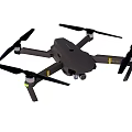 Modern Black Quadcopter Drone With Camera And Four Propellers