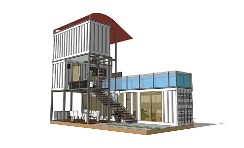 INDUSTRIAL LOFT CONTAINER CONSTRUCTION 3d model