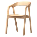 Modern Black Wooden Dining Chair With Curved Armrests And Sleek Design