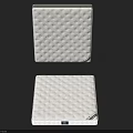 White Quilted Mattress Double Layer Display With Soft Textured Surface Design 3d model