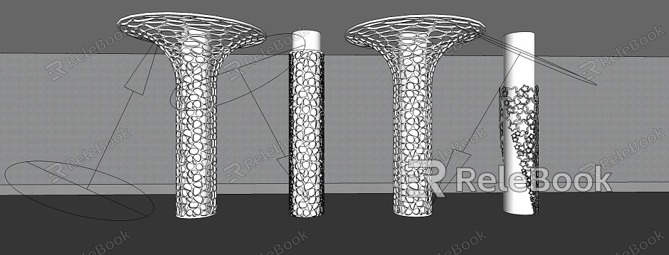 Modern Special-shaped Column Creative Column Decorative Column Package Column Modeling Column Petals Column model