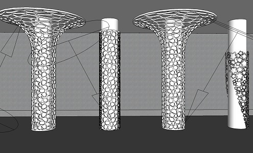 Modern Special-shaped Column Creative Column Decorative Column Package Column Modeling Column Petals Column 3d model