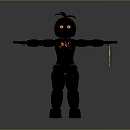 Blue And Black Game Character With Yellow Eyes Extended Arms And Spring Logo
