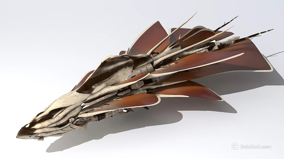 Fierce Biomechanical Game And Movie Character With Sharp Armored Scales And Metallic Details 3d model 