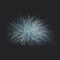 Blue Fluffy Grass on Black Background with Scale Ruler on Right 3d model