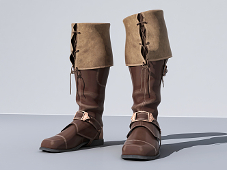 Modern Boots Leather Boots 3d model