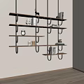 Modern Storage Rack Hanger Bookshelf Decorative Rack 3d model