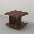 Modern Wooden Side Table With Clean Lines And Lower Storage Shelf 3d model