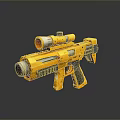 Modern Yellow Weapon With Scope Barrel Grip And Design Elements 3d model