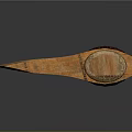 Traditional Handcrafted Axe With Wooden Handle And Red Bindings Orange Head