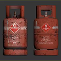 Two Red Gas Cylinders Essential Household Items For Daily Use 3d model