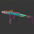 Turquoise And Orange Submachine Gun With Tactical Scope Grip And VC98 Design