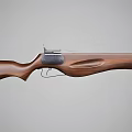 Classic Vintage Wooden Rifle With Smooth Brown Stock And Metal Fittings