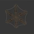 Metal Windmill Structure With Star Shaped Blades And Support Framework