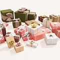 Toy and Gift Shop Collection Of Colorful Gift Boxes With Ribbons And Bows