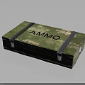 Green Military Weapon Ammo Box with AMMO Text MT-14 Label Blue Straps