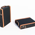 Vintage Leather Luggage Set With Black Exterior And Brown Trim For Retro Style