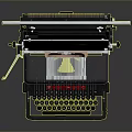 Adler Vintage Typewriter With Black Body And Red Keys Classic Design Features